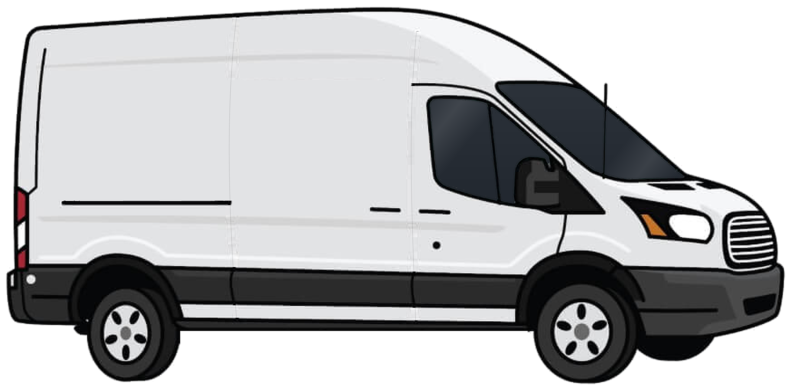 White high-roof delivery van with the MG Messenging logo